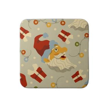 Imagem de Ladrilho Decorativo de Cerâmica Papai Noel com Guirlanda Natalina