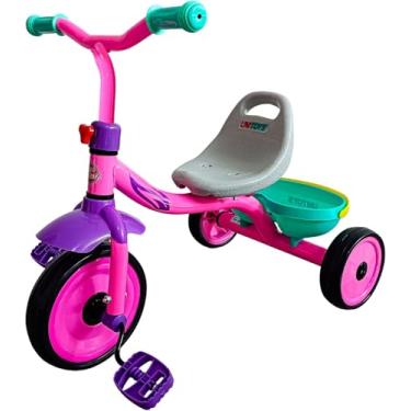 Imagem de Triciclo Infantil Rosa, Metal e Plástico, 55x62cm, para Crianças de 1 Ano e 6 Meses até 30Kg, Assento Ajustável