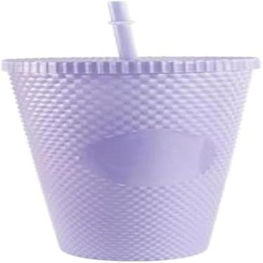 Imagem de Copo com canudo, bebida refrescante e transparente, grande capacidade, portatil, colorido, 1 litro, bacana.