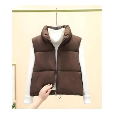 Imagem de Colete Feminino Quente para Outono/Inverno - Acolchoado, Casual e Sem 