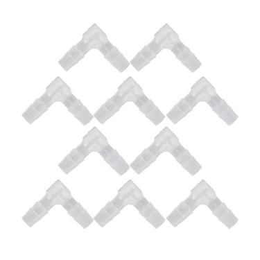 Imagem de Naroote Adaptador Resistente Ao Desgaste Durável da Farpa da Mangueira do Cotovelo para a Tubulação do Silicone Bomba Aquário, 10 Pces Ideal para o Encaixe Pe Alimento e Bebida (6mm)