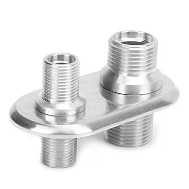 Imagem de Generic Conector Universal de Anteparo de Ar Condicionado de Alto Polimento para Hot Rod Classic GM Adequado para Veículos, Usinado Em Liga de Alumínio, Substituição de Porta de Linha AC para (Prata)