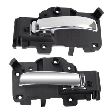 Imagem de TRQ Conjunto de maçaneta interna esquerda e direita do lado do motorista e do passageiro compatível com Jeep Compass Patriot 2009-2017