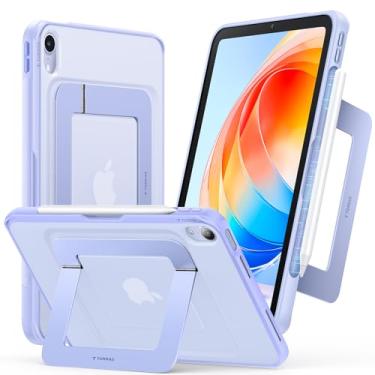 Imagem de TORRAS Capa para iPad Air de 11 polegadas (M3 2025, M2 2024), suporte ultra estável, vários ângulos de visualização ajustáveis, capa protetora com suporte para lápis, roxo