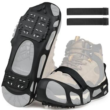 Imagem de Chuteiras de gelo para sapatos e botas, chuteiras antiderrapantes para neve, 24 pontas de sapato para neve e gelo, grampos para caminhadas, botas de caminhada, mulheres, homens, crianças, inverno