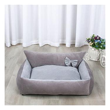 Imagem de ifgswopq Cama para cachorro, cama de gato, cama para animais de estimação, sofá-cama, adequada para cães ou gatos pequenos e médios (cinza azul) (cinza médio)