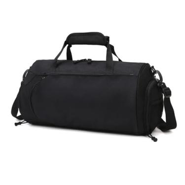 Imagem de RORFFK Bolsa de ginástica para academia, separação a seco e molhado, grande capacidade, bolsa de viagem de curta distância, bolsa de ombro para esportes ao ar livre, Preto, One Size