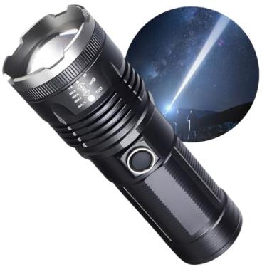 Imagem de Lanterna Tática Saber de Luz – LED Militar de Alto Alcance (2.000m), Zoom Ajustável, Recarregável via USB, Power Bank Integrado, Resistente à Água, Compacta e Durável, com Modo Estroboscópico.