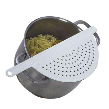 Imagem de Escorredor Meia Lua Para Panelas Até 24 CM Multiuso Branco - Nitron