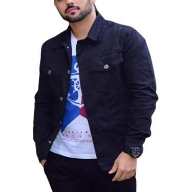 Imagem de Jaqueta Jeans Masculina Preto  Premium Fit Alto Padrão - Cor Preto - T