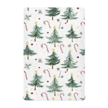 Imagem de SEHANY Lençóis de berço de árvore de Natal para meninos e meninas, de microfibra macia, respirável, 78 x 99 cm, lençol com elástico para berço padrão e colchão infantil