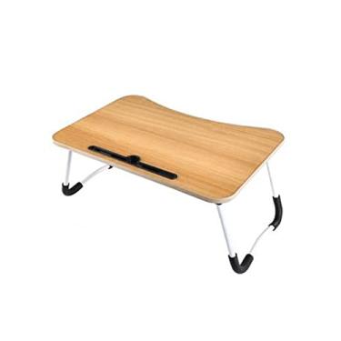 Imagem de Mesa de Notebook Plegável Cama Portátil Bandeja Colo Multifuncional com Gaveta Armazenamento Ranura para Copo Suporte Café da Manhã Sofá Terraço Balcã
