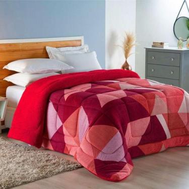 Imagem de Edredom Coberdrom Sonobom King Sherpa - Geométrico Vermelho - Casa Sho