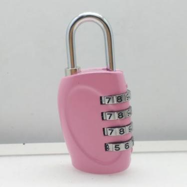 Imagem de Dioche Cadeado de Combinação de 4 Dígitos para Segurança Externa, Cadeado de Liga de Zinco para Bagagem, Mochilas, Malas, Gavetas, Armários, Bolsas de Viagem (Rósea)