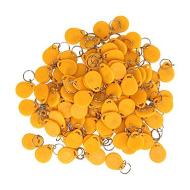 Imagem de Generic Chaves de Fechadura de Porta Inovadoras Inteligentes 125KHz Somente Leitura Etiquetas de Controle de Acesso para Controle de Acesso Comunitário, 100 Peças (Amarelo)