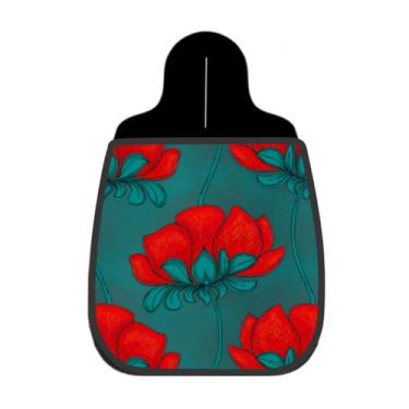 Imagem de Lixeira De Carro Organizador Lixinhocar Floral Vermelho Teal