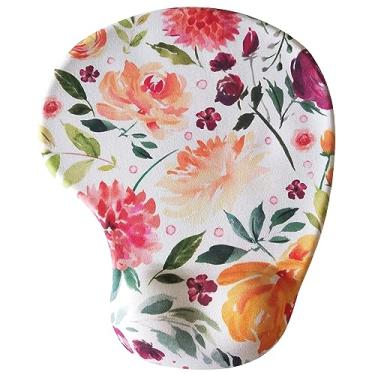 Imagem de Mouse pad ergonômico estético portátil antiderrapante para computador mouse pad pequeno 3D gel mouse pad com descanso de pulso laranja