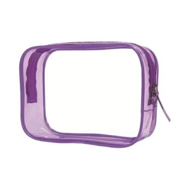 Imagem de Bolsa De Armazenamento Cosmética Em PVC Transparente Organizador De Vi