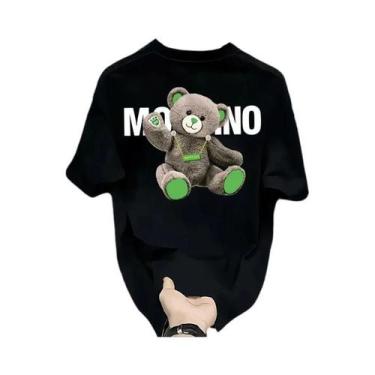 Imagem de Camiseta De Algodão plus Size Com Estampa De Urso Para Homens E Mulher