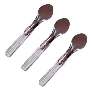 Imagem de KIT 3 ESPÁTULAS Para Sorvete Italiano, Açaí INOX 28 cm Cabo TRANSPAREN