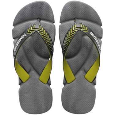 Imagem de Chinelo Havaianas Power 2.0 Confortável Tiras Largas Cor Cinza Tamanho 43-44