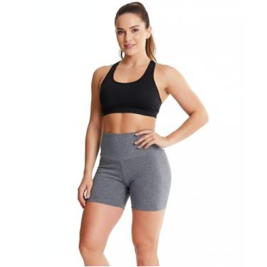 Imagem de Shorts Legging Feminino Moda Academia Ginastica Cintura alta Cós alto 