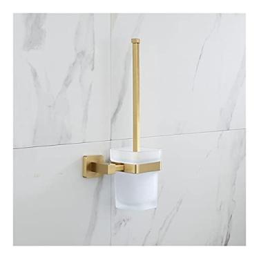 Imagem de Conjunto de ferragens de banheiro latão acessório de banheiro toalheiro, suporte de papel suporte de escova de vaso sanitário, suporte de toalha gancho de ouro escovado ferragem de banho gancho de