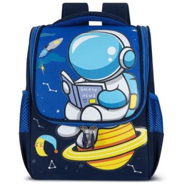 Imagem de Mochila Escolar Infantil Lancheira Menino Menina Astronauta - GOLD SHO
