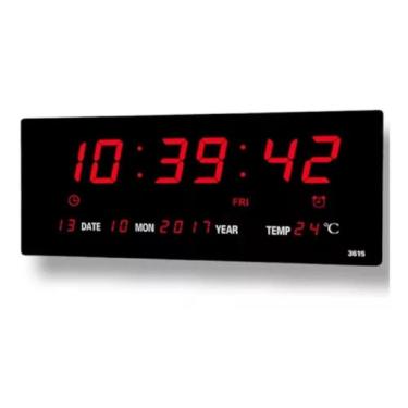 Imagem de Relógio Parede Led Digital Grande Termômetro Recepção Cor Da