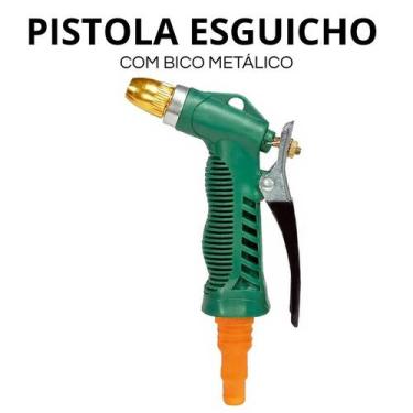 Imagem de Esguicho de Mangueira com Gatilho e Bico Metálico Controle de Jato Aju