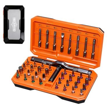 Imagem de Chave de fenda magnética 42 em 1 - conjunto de chaves de fenda catraca multibits: conjunto de chaves de fenda catraca com alça T com estojo de armazenamento para computador, óculos, bicicletas