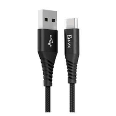 Imagem de Cabo USB Tipo C Preto Rápido 1 Metro Para Celular 4.8A