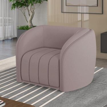 Imagem de Poltrona Decorativa Sala De Estar Adam Veludo Rosê G45 - Gran Belo
