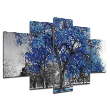 Imagem de Kit 5 Placa Quadro Decorativo árvore Cor 3d Borda Infinita