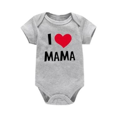Imagem de Macacão Para Bebê Recém-Nascido, Engraçado, Com Estampa 'Eu Amo Mamãe 