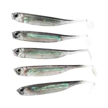 Imagem de Iscas De Pesca Com Lantejoulas Arco-Íris, 5 Peças, Isca Macia 7CM 7.5C