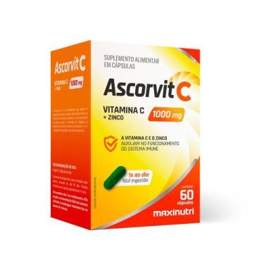 Imagem de AscorVit Fonte de Vitamina C 1000mg 60 Cápsulas Maxinutri