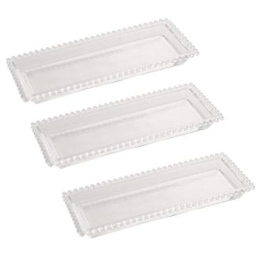 Imagem de kit 03 TRAVESSA CRISTAL PRATO PARA DOCES FRUTAS transparente - GENERIC