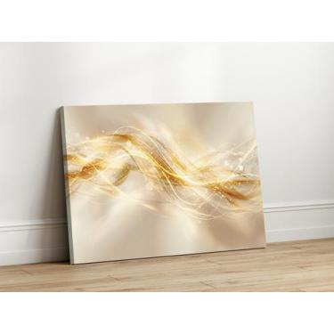 Imagem de Quadros Decorativos  Sala Abstrato Dourado Elegante 130x90 Linha Premi