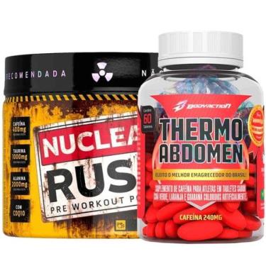 Imagem de Pré Treino Nuclear Rush Morango + Thermo Abdomen c/ 60 comp