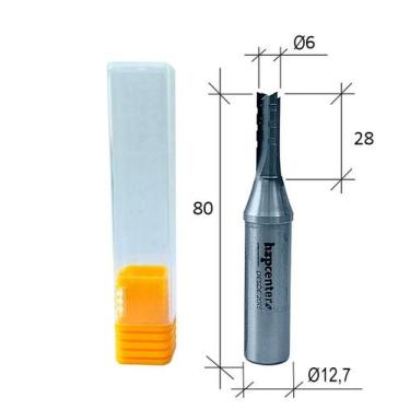 Imagem de Fresa Router CNC Corte Ø6 x AC 28mm x H Ø12,7mm x 3 Cortes - hzp Cente