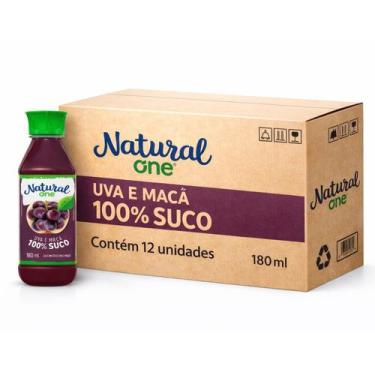 Imagem de Kit 12 Suco de Uva e Maçã NATURAL ONE 180ml 100% suco