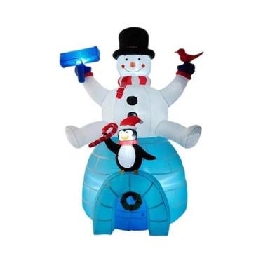 Imagem de Boneco De Neve Inflável Luminoso, Pinguim, Decoração De Natal, Brinque