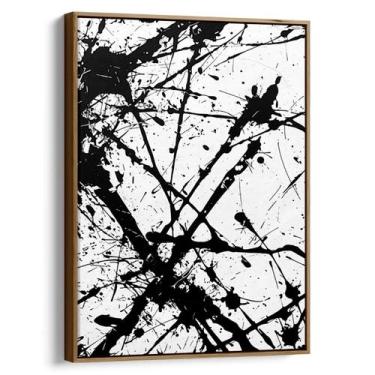 Imagem de Quadro Abstrato Preto e Branco - Caos em Harmonia Explosiva - Mioquadr