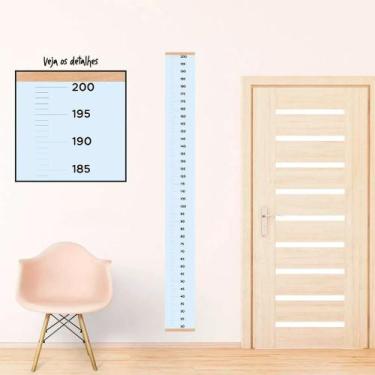 Imagem de Régua de Crescimento Simples Grid - TACOLADO PAPEL DE PAREDE, Azul