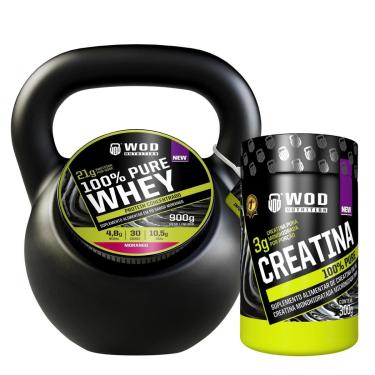 Imagem de Kit Whey Puro 900g Morango + Creatina 300g Wod Nutrition-Unissex
