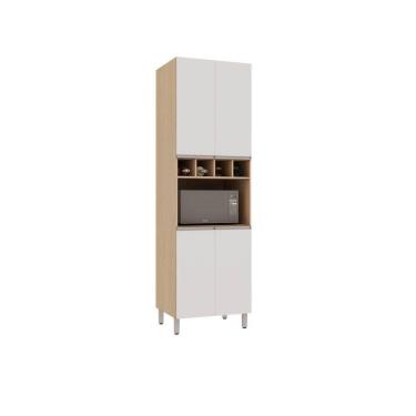 Imagem de Paneleiro 70cm 4 Portas Com Nicho Microondas Essenza Luciane Andorra-branco