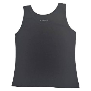 Imagem de REGATA LISTRADA, BASIC+, EM MALHA POLIESTER COM VISCOSE E ELASTANO, REF B973 NA COR PRETO G