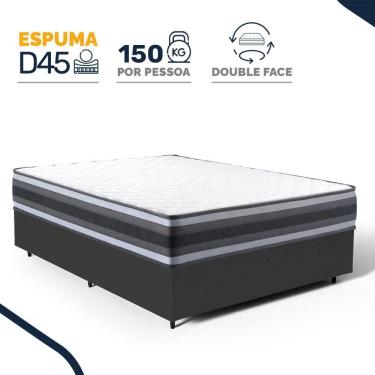 Imagem de Cama Box com Colchão de Espuma D45 Double Face Territory Hellen Casal 138cm