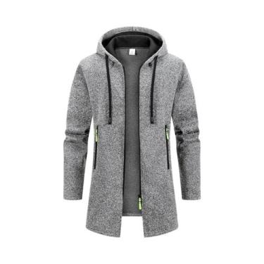 Imagem de Jaqueta Masculina Oversize De Inverno Quente Com Capuz, Moletom De Man